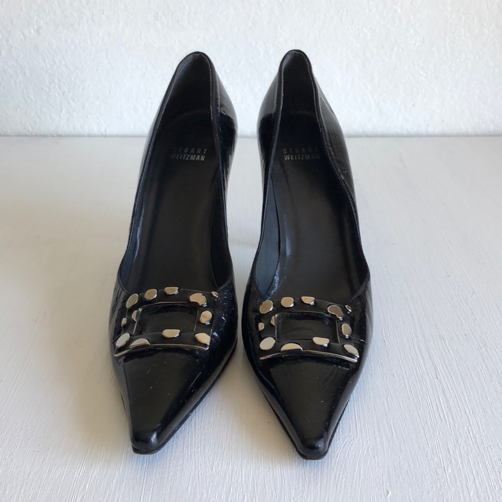 Stuart Weitzman women’s heels, black leather
